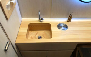 ひのき天板・ひのきシンク洗面手洗い台　　　　　　　　（液体ガラス含浸）