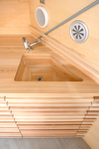 ひのき天板・ひのきシンク流し台（液体ガラス含浸）